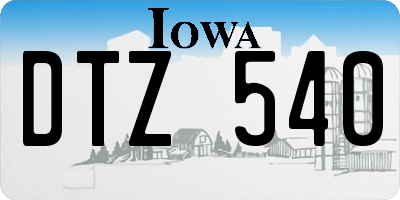 IA license plate DTZ540