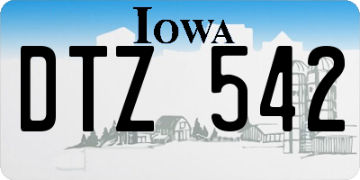 IA license plate DTZ542