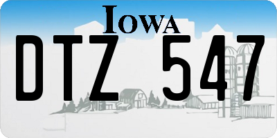 IA license plate DTZ547