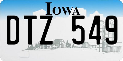 IA license plate DTZ549