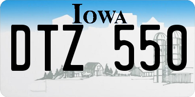 IA license plate DTZ550