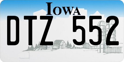 IA license plate DTZ552