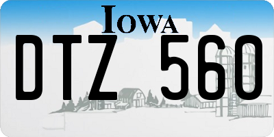 IA license plate DTZ560