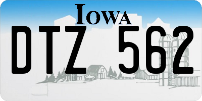 IA license plate DTZ562