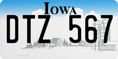 IA license plate DTZ567