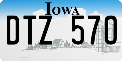 IA license plate DTZ570