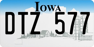 IA license plate DTZ577