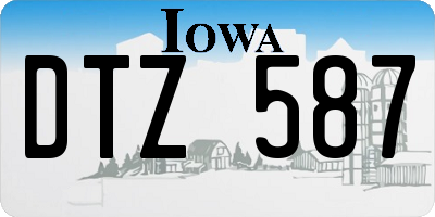 IA license plate DTZ587