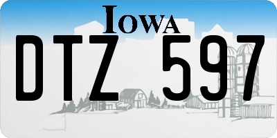 IA license plate DTZ597