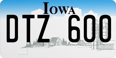 IA license plate DTZ600