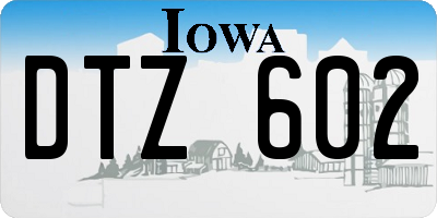 IA license plate DTZ602