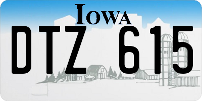 IA license plate DTZ615