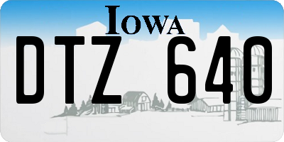 IA license plate DTZ640