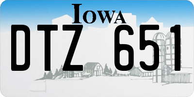 IA license plate DTZ651