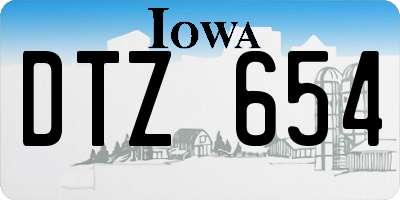 IA license plate DTZ654