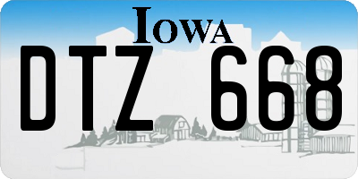 IA license plate DTZ668