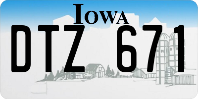 IA license plate DTZ671