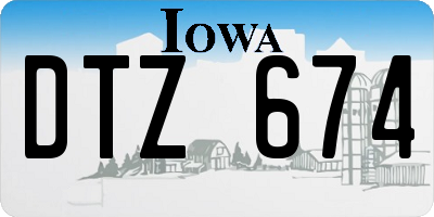 IA license plate DTZ674