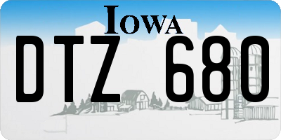 IA license plate DTZ680