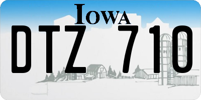 IA license plate DTZ710