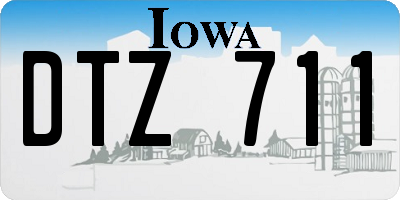 IA license plate DTZ711