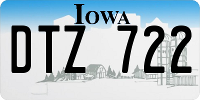 IA license plate DTZ722