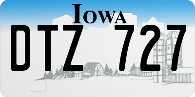 IA license plate DTZ727