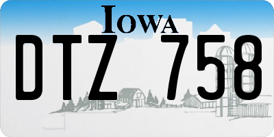 IA license plate DTZ758
