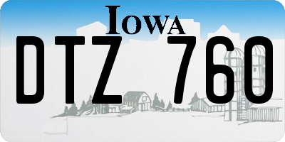 IA license plate DTZ760