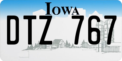 IA license plate DTZ767