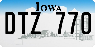 IA license plate DTZ770
