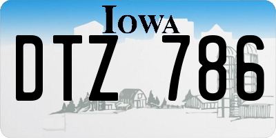 IA license plate DTZ786