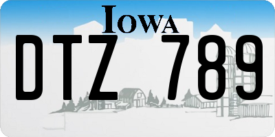 IA license plate DTZ789