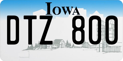 IA license plate DTZ800