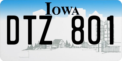 IA license plate DTZ801
