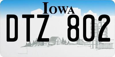 IA license plate DTZ802