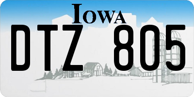 IA license plate DTZ805
