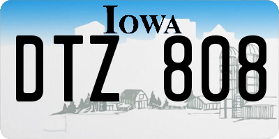 IA license plate DTZ808