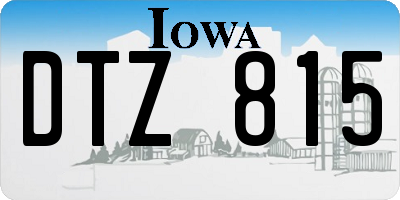 IA license plate DTZ815