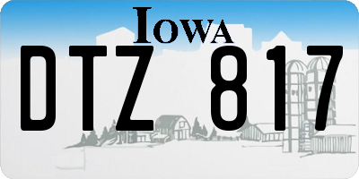 IA license plate DTZ817