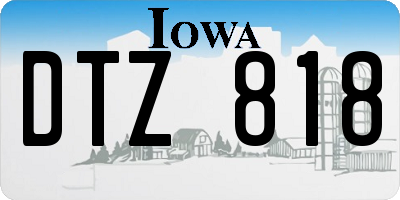 IA license plate DTZ818