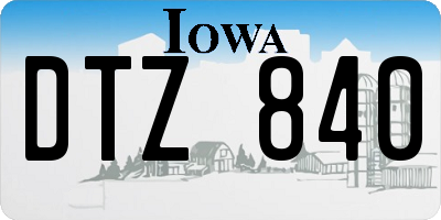 IA license plate DTZ840