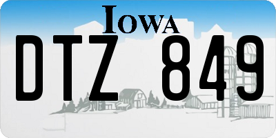 IA license plate DTZ849