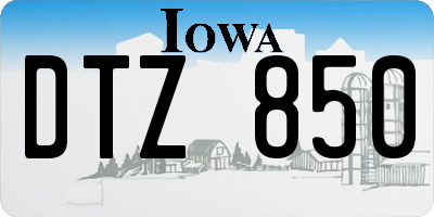 IA license plate DTZ850