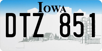 IA license plate DTZ851