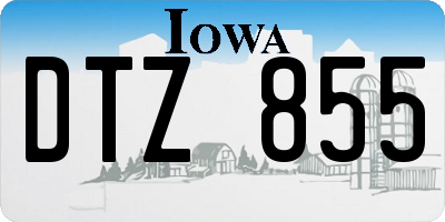 IA license plate DTZ855