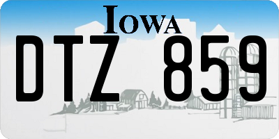 IA license plate DTZ859