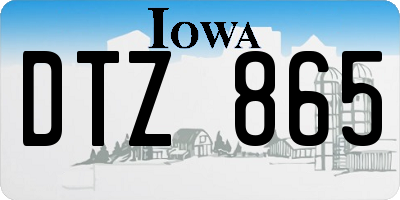 IA license plate DTZ865