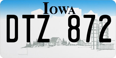 IA license plate DTZ872