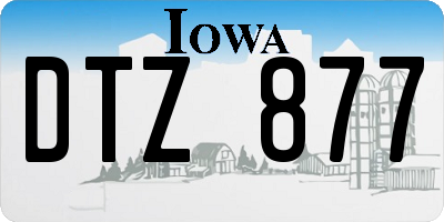IA license plate DTZ877